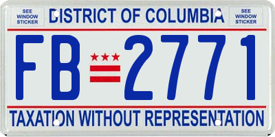 DC license plate FB2771