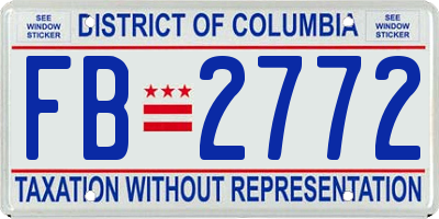 DC license plate FB2772