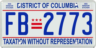 DC license plate FB2773