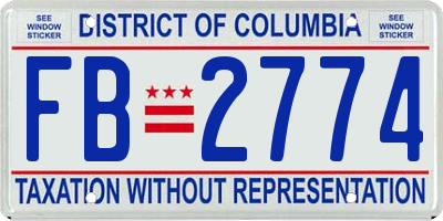 DC license plate FB2774