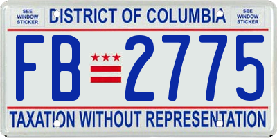 DC license plate FB2775