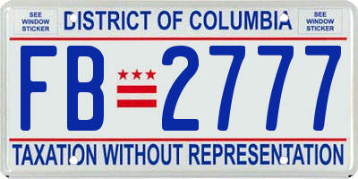 DC license plate FB2777