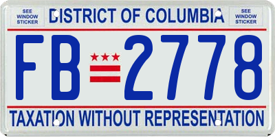 DC license plate FB2778