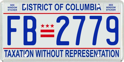 DC license plate FB2779