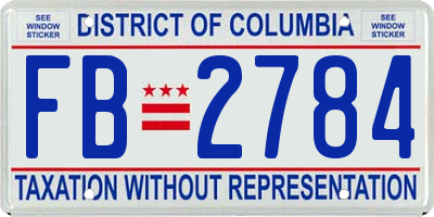 DC license plate FB2784