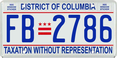 DC license plate FB2786