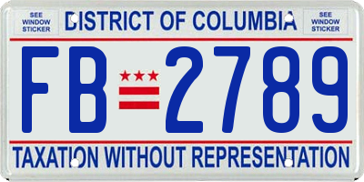 DC license plate FB2789