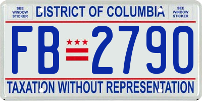 DC license plate FB2790