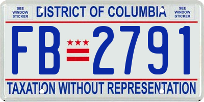 DC license plate FB2791