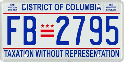 DC license plate FB2795