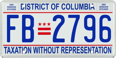 DC license plate FB2796