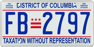 DC license plate FB2797