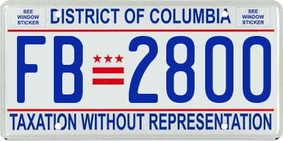 DC license plate FB2800