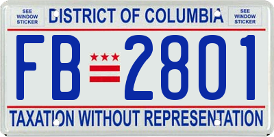 DC license plate FB2801