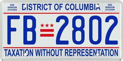 DC license plate FB2802