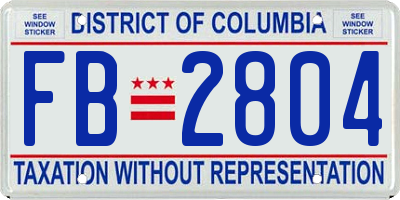 DC license plate FB2804