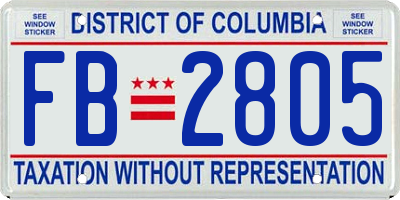 DC license plate FB2805