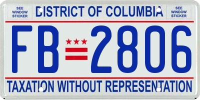 DC license plate FB2806