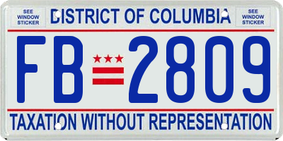 DC license plate FB2809