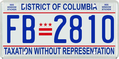 DC license plate FB2810