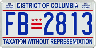 DC license plate FB2813