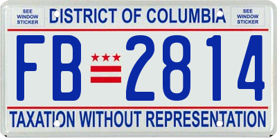 DC license plate FB2814