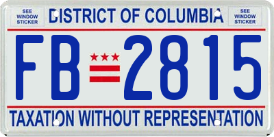 DC license plate FB2815