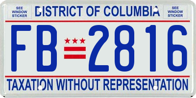 DC license plate FB2816