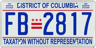 DC license plate FB2817