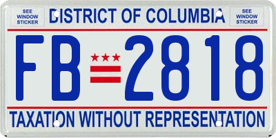 DC license plate FB2818