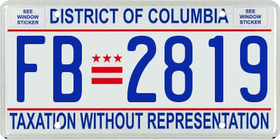 DC license plate FB2819