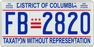 DC license plate FB2820