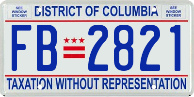 DC license plate FB2821