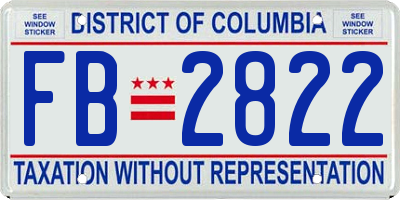 DC license plate FB2822