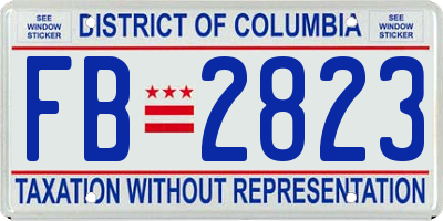 DC license plate FB2823