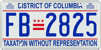 DC license plate FB2825