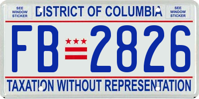 DC license plate FB2826