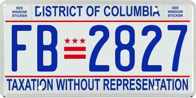 DC license plate FB2827