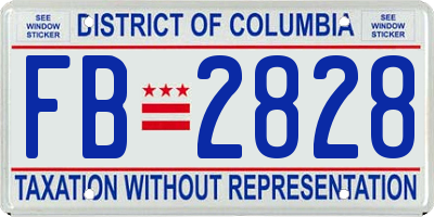 DC license plate FB2828