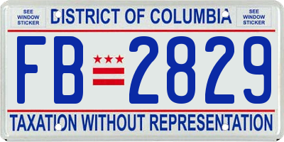 DC license plate FB2829