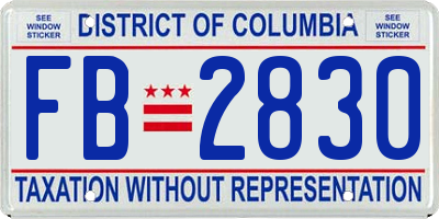 DC license plate FB2830