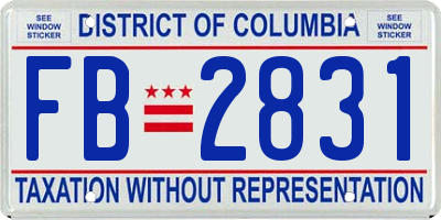 DC license plate FB2831