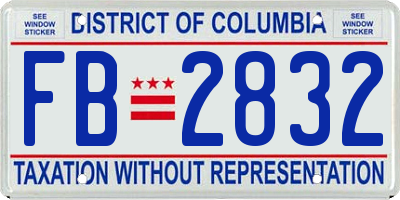 DC license plate FB2832