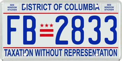 DC license plate FB2833