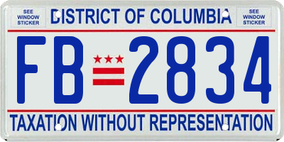 DC license plate FB2834