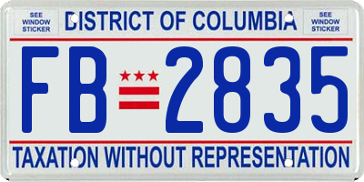 DC license plate FB2835