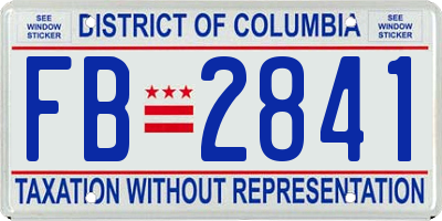 DC license plate FB2841