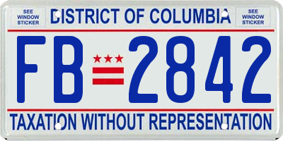 DC license plate FB2842