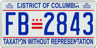 DC license plate FB2843