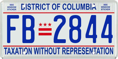 DC license plate FB2844